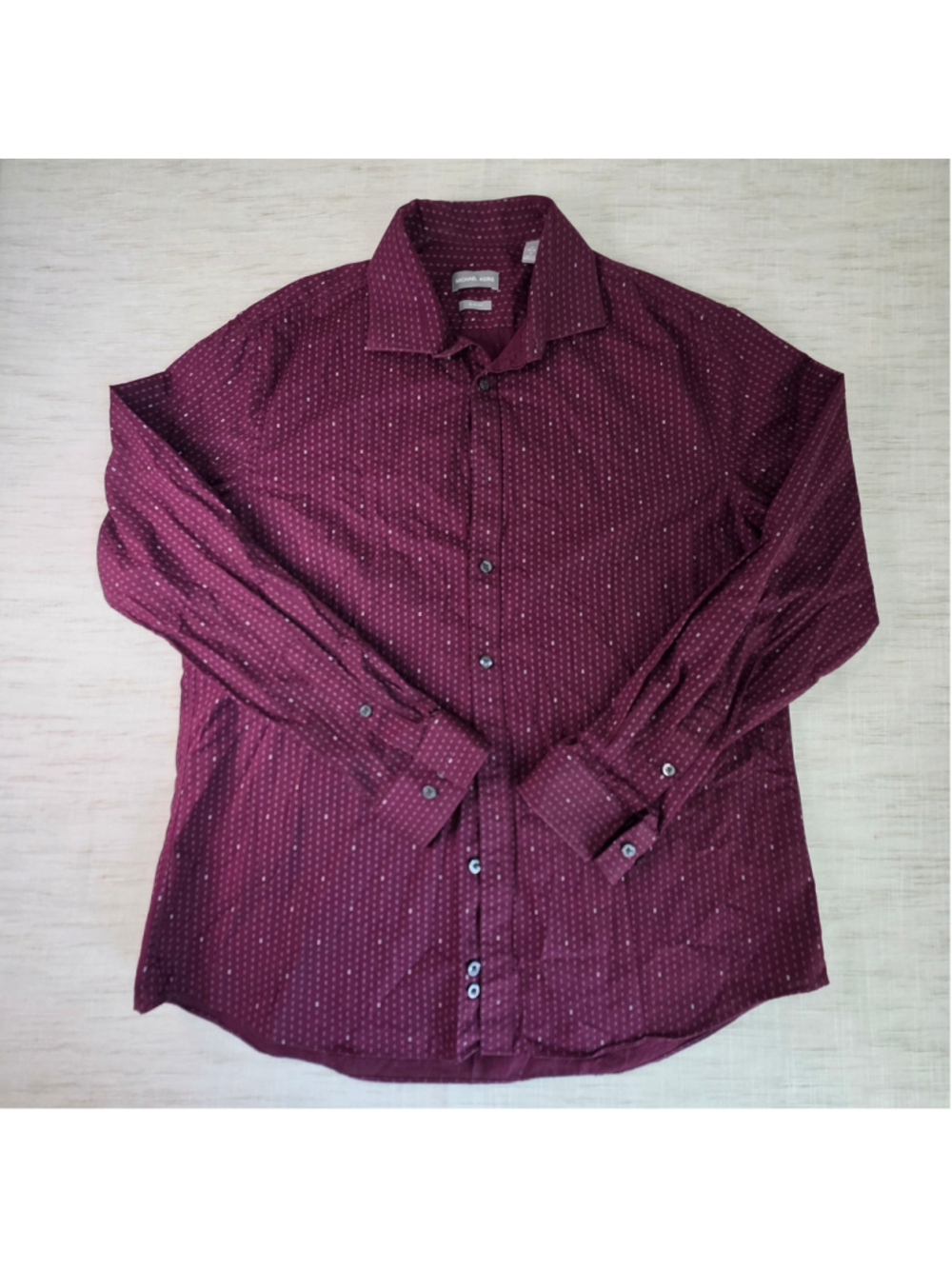 Men's Michael Kors Slim Fit Button Down Shirt XL Burgundy